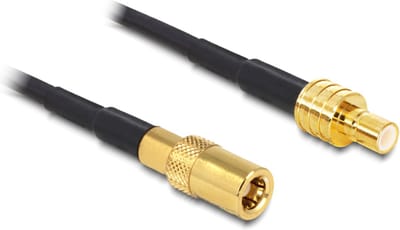 SMB (m) - SMB (v) verlengkabel - RG174 - 50 Ohm / zwart - 0,50 meter