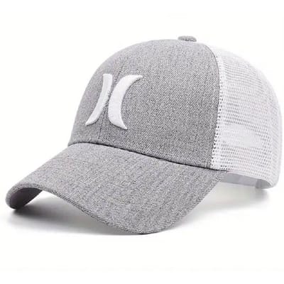Casquette de baseball brodée double croissant, casquette de camionneur, casquette de papa, décoration tendance pour hommes et femmes, été Adjustable white