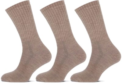 Basset Merinowollen Sokken - Comfort - 3 paar - Beige - Dames en Heren - Merino Wol - Maat 35/38