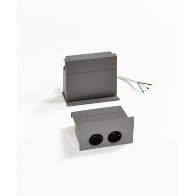 SOTECH Linero MosaiQ eBoxx Set 2-voudige wandcontactdoos (DE) voor keukenreling grafietzwart