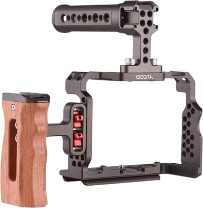 Aluminium Camera Rig Vervangingsset met Houten Handgreep voor Sony A7R III, A7 II en A7III - Stabilisatie, Videografie, Accessoires
