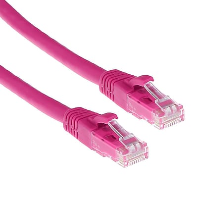 ACT Roze 0,5 meter U/UTP CAT6A patchkabel snagless met RJ45 connectoren IB2400