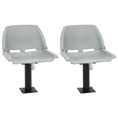 vidaXL - 4-delige - Bootstoelenset - inklapbaar - 48x51x41 - cm - grijs