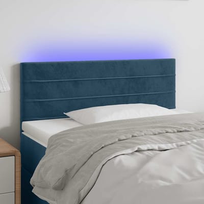 vidaXL - Hoofdbord - LED - 80x5x78/88 - cm - fluweel - donkerblauw