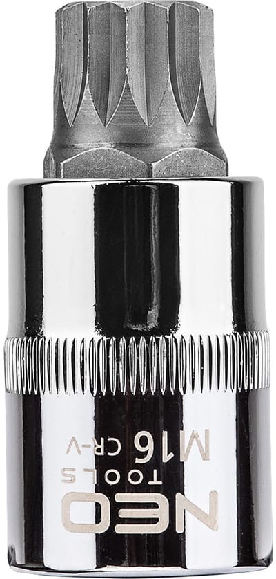 NEO - Spline Opzetstuk - 1/2" - M16 x 55 mm - Chroom-Vanadium Staal