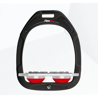 Platte Grip Zwart/Grijs/Rood stijgbeugels Flex-On Green Composite