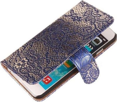 Bloem Bookstyle Hoesje - Wallet Case Telefoonhoesjes - Geschikt voor iPhone 6 Blauw
