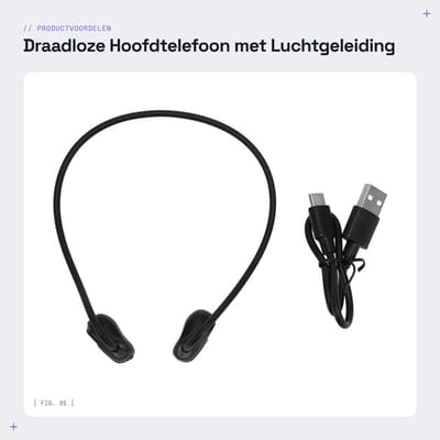 Dailygoods - Draadloze Hoofdtelefoon met Luchtgeleiding voor Sport