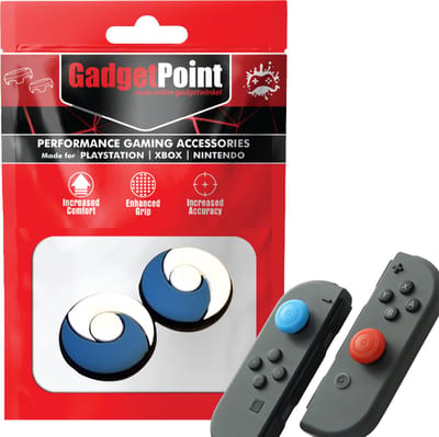 Gadgetpoint - Thumb Grips voor Nintendo Switch Joy-Con Controllers - Gaming Thumbgrips - Performance Anti-Slip Thumbsticks - Bescherming Accessoires - Rond - Blauw