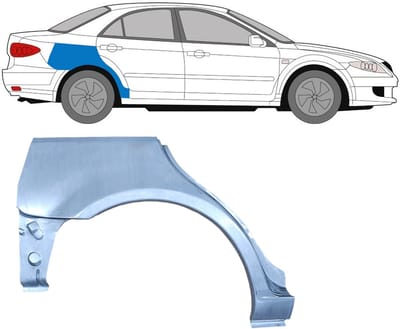 Reparatiepaneel achterspatbord voor Mazda 6 GG GY 2002-2007 / Rechts / HATCHBACK