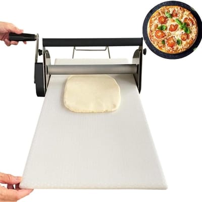 Deegrol Machine - Pastry Maker - Bakken Thuis - Verstelbare Dikte - 37.5 cm Gevouwen - Zilver
