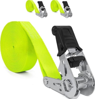 Spanbanden set - Sjorbanden lading - Lading zekeren - 800 kg draagvermogen - 4 meter lang - Groen