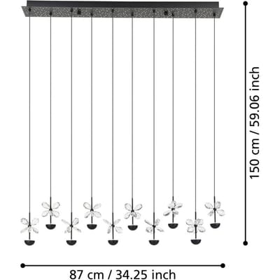EGLO Stars of Light hanglamp Pianopoli zwart lengte 87 cm