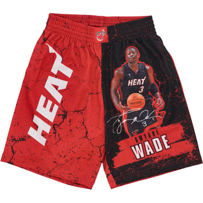 Basketbalshort voor heren Nba Burst Mesh Short No 3 Dwyane Wade Miahea Originele teamkleuren