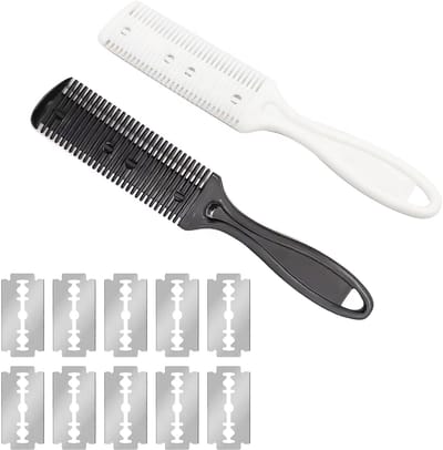 Dailygoody - Uitdunningsmessen - Haarscheerkam - Dubbelzijdige tondeuse - Wit en zwart - Gereedschap voor kapsel en styling - Geschikt voor haarverzor