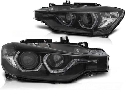 Koplampen BMW F30/F31 10 11 - 05 15 ANGEL EYES LED ZWART DRL dagrijlicht