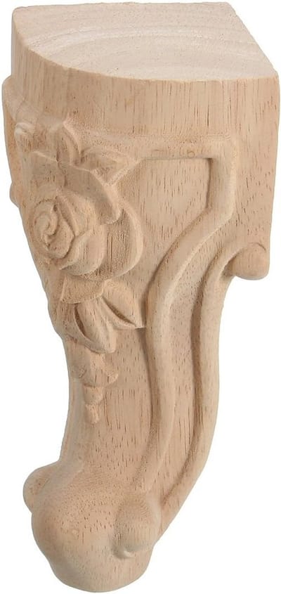 Set van 4 houten poten, geschikt voor bank, tafel, kast en bed, 15 x 6 cm