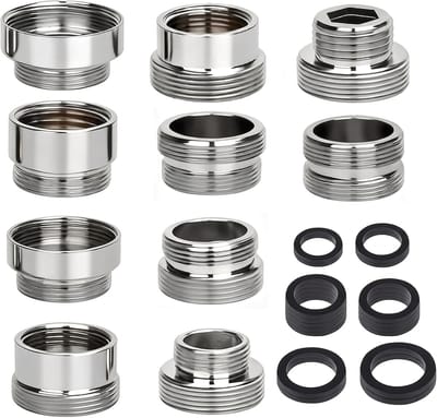 Adapter Set voor Keuken en Tuin met 10 Stuks en Dichtingen - Universele Schroefdraad voor Kranen en Slangen