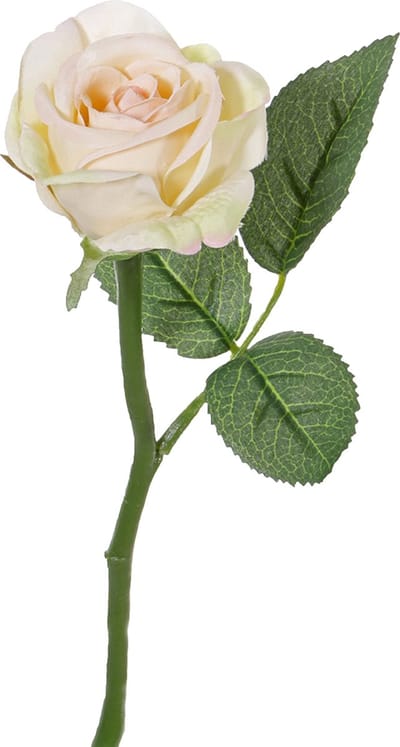 Top Art Kunstbloem roos Nina - creme wit - 27 cm - kunststof steel - decoratie bloemen