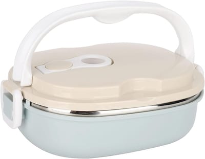 2 stuks 900 ml lunchboxen, 304 roestvrij staal, draagbare, lekvrije en milieuvriendelijke lunchbox voor volwassenen, stapelbare bentobox voor warm en koud eten, geschikt voor kantoor, buiten, reizen (1 laag)