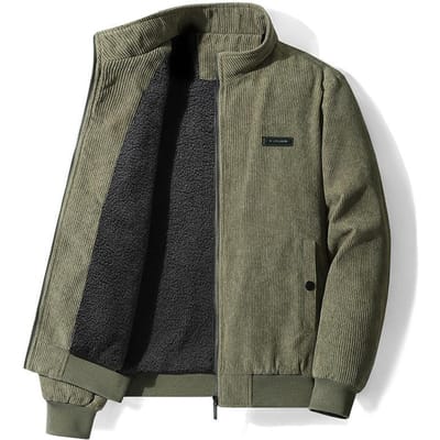 Nouveau Manteau en Coton Côtelé pour Hommes, Manteau Sherpa d'Hiver, Haut d'Hiver, Veste en Velours Épaissi Grande Taille, Manteau en Coton 5XL gray