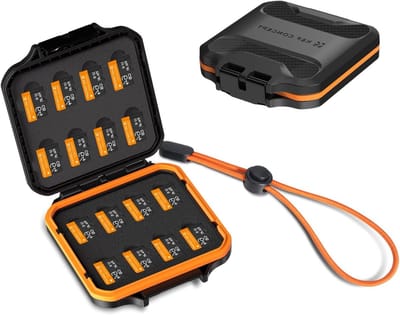 Case voor 16 SD Cards, Waterdichte en Schokbestendige Geheugenkaarthouder, Micro SD/TF Organiser met Veilige Sluiting en Compact Ontwerp voor Fotografie en Videografie