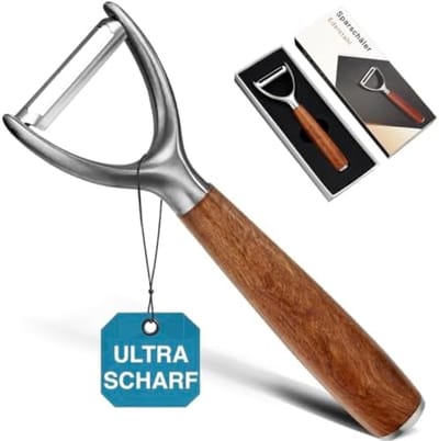 PromoHome Professionele Dunschiller met Houten Handvat - Scherp RVS Lemmet voor Keuken