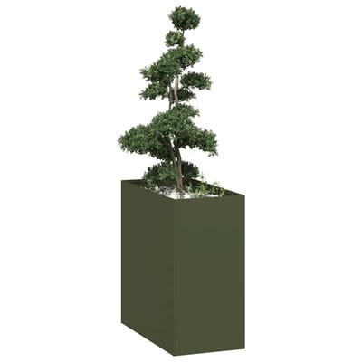 vidaXL - Plantenbak - 40x80x80 - cm - staal - olijfgroen