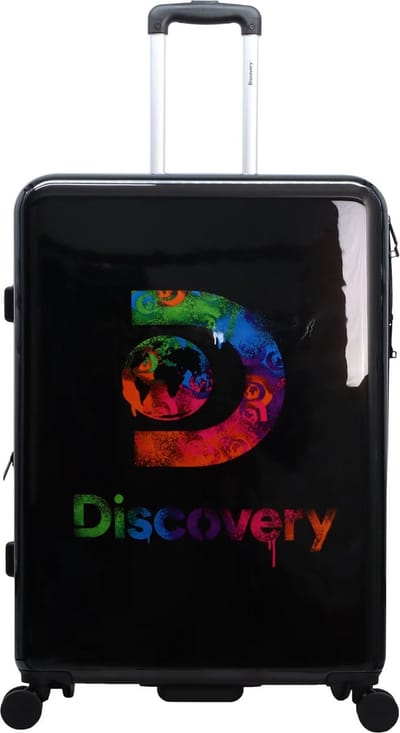 Discovery Stencil Koffer met print / Trolley / Reiskoffer - 77 cm (Large) - Zwart - Zwart / Large