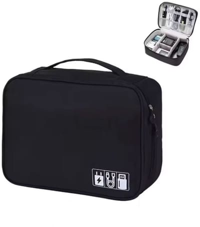 Electronice tas - Electronica accessoire tas - Kabel Opbergtas - Cable Organizer - Oplader Tas - Vakantie - Reistas - Kabels opbergen - Zwart - CHPN