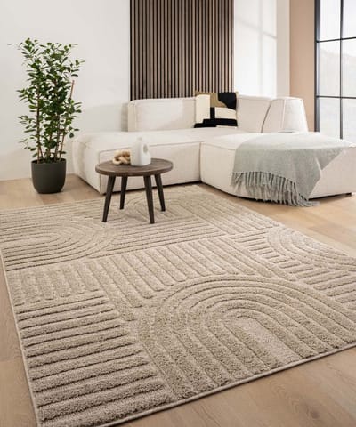Scandinavisch vloerkleed - Arc Bend beige 80x150