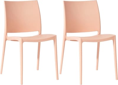 Set van 2 Stapelbare Tuinstoelen - Onderhoudsvriendelijk & Weerbestendig - Kunststof