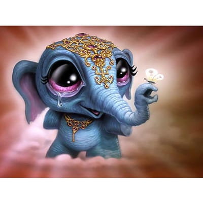 5D DIY Diamond Painting  blauwe olifant  Borduurkruissteek cadeau Home Decor Cadeau 20X30CM gray
