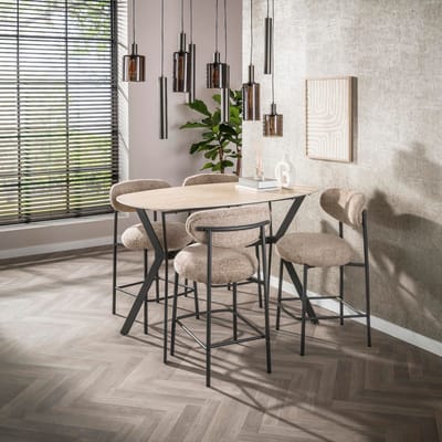 Fraaai - Dexter bartafel Deens ovaal 140 cm keramiek - beige