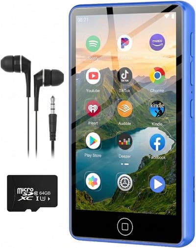 SNJY® MP3 Speler Bluetooth - MP4 Speler - Muziek Speler - Touchscreen - 144GB - Blauw