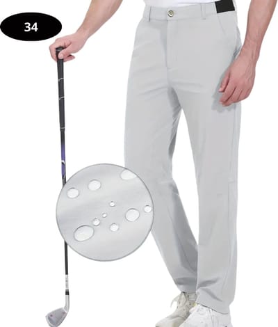 Livano Golfbroek Heren - Golfkleding - Golfen - Golf Accessoires - Nette Pantalon - Lichtgrijs L - Maat 50
