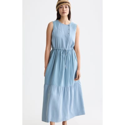 Scotch & Soda Midi Dress With Gathered Waist Faded Denim Taglia: 34 | Maxi abiti Outlet | Donna | Blu