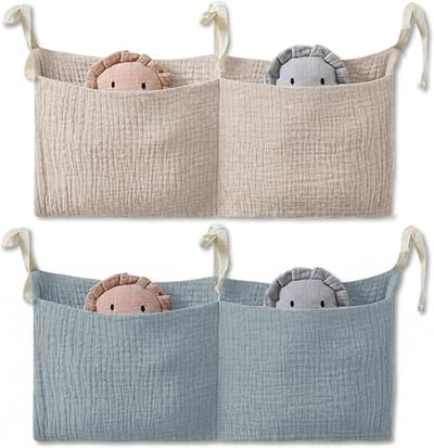 Babybed Organizer - Bedtas Speelgoedtas - Babykamer Opbergen - Dubbele Zakken - 38 x 18 cm - Stijl 1
