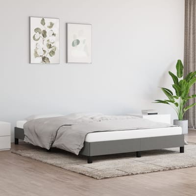 vidaXL - Bedframe - zonder - matras - stof - donkergrijs - 140x190 - cm