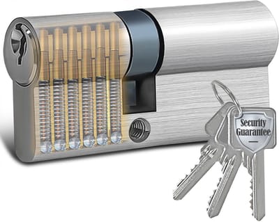 Cilinderslot 40/40 mm met Drie Sleutels - Deurcilinder, Veiligheidscilinder met Anti-Picking, Anti-Boren en Anti-Snap