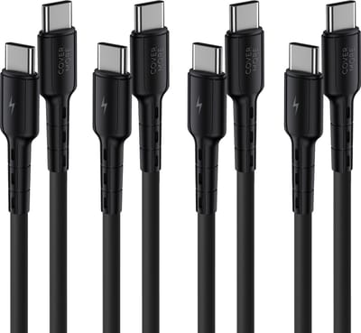 Usb C naar usb C kabel - 4 stuks - 1m - Snellaad en data kabel - Zwart