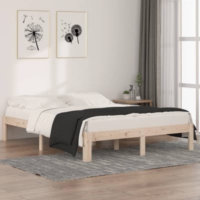 vidaXL - Bedframe - massief - hout - 150x200 - cm