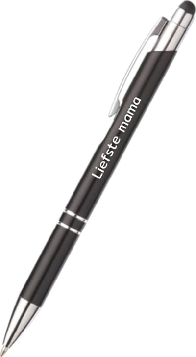 Akyol - liefste mama pen - zwart - gegraveerd - Pennen mama - moeder - familie - pen met tekst cadeau - mama cadeautje - verjaardag cadeau - bedankje - familie cadeau - met soft touch