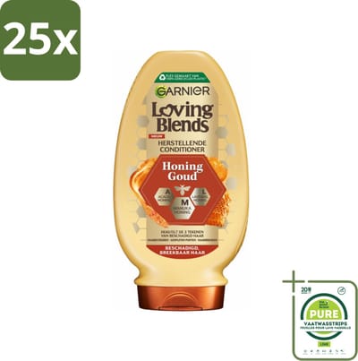 25 x Garnier Loving Blends Honing Goud Conditioner 250 ml - Grootverpakking - Beschadigd Haar - Breekbaar Haar - Haar Herstel - Haar Versterken - Honing Conditioner