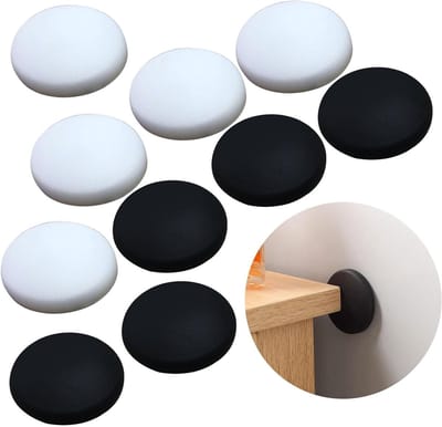 Deurstopper met ronde rubberen handgreep - Set van 10 - 40 x 8 mm - Wandmontage, deurbeveiliging en geluidsdemping
