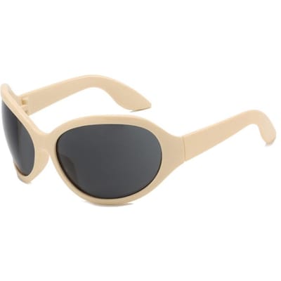 Stijlvolle Y2K Punk Zonnebril Vrouwelijk Oversized Zwarte Tinten Bril Goggle Nieuw Vrouwen Mannen Ovaal Sport Zonnebril UV400 show as picture