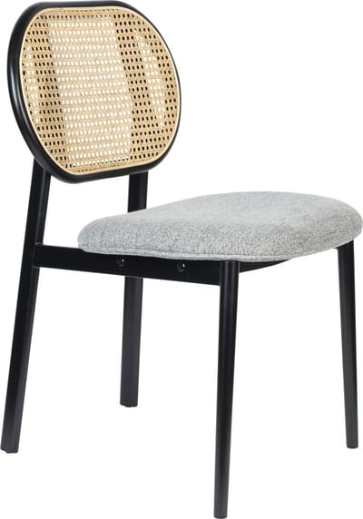 Zuiver Spike Eetkamerstoel Naturel Rotan/ Grijs