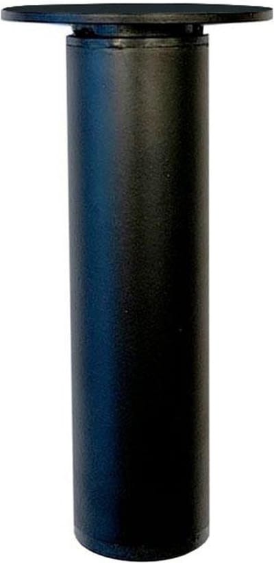 Stalen verstelbare meubelpoot zwart rond ø 3 cm en hoogte 12,5 cm - Set van 4 stuks