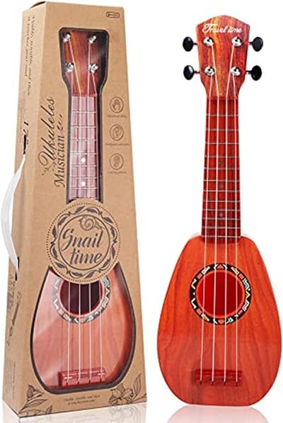 Kindergitaar 17 Inch Akoestische Gitaar voor Kinderen met 4 Snaren en Picks
