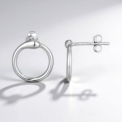 Cavill - Zilveren Oorbellen 925 Sterling Zilver - Elegante 13 mm Hoepel Oorbel - Hoogglans Afwerking - Veilige Kliksluiting - Dames Sieraden